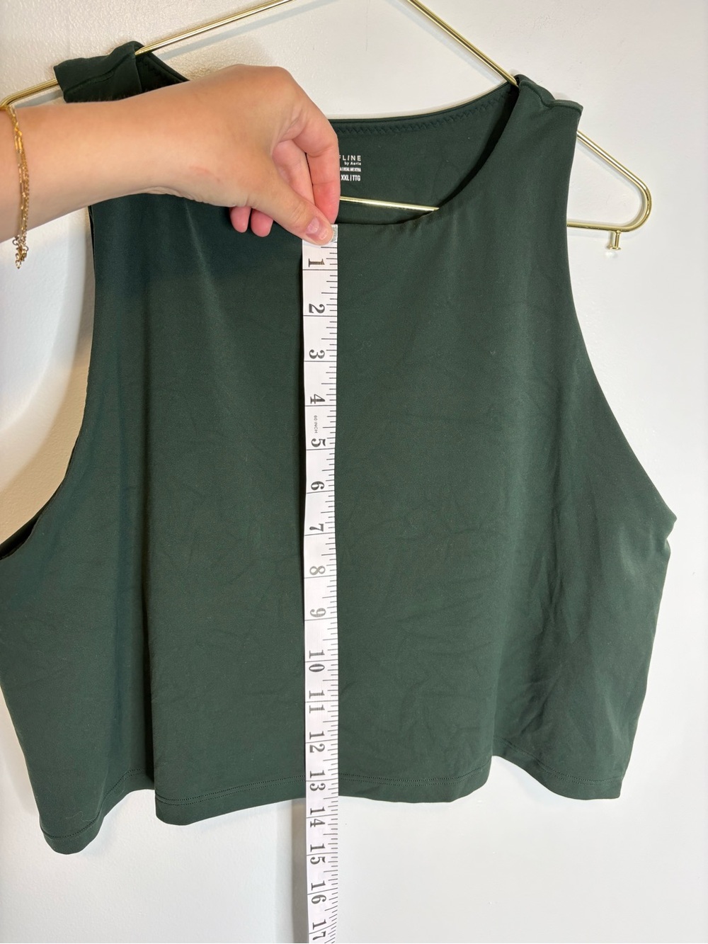 OFFLINE By Aerie Real Me XTRA High Neck Longline Sports Bra Dark Green Size XXL - Picture 9 of 9